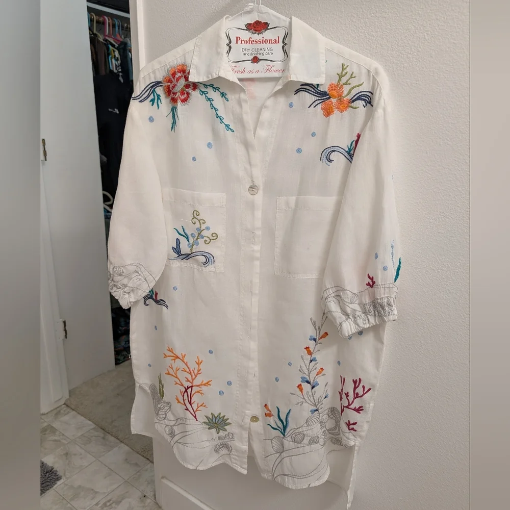 Beautiful Johnny Was Blouse with Embroidery Size XS. Just Dry Cleaned - Picture 4 of 10